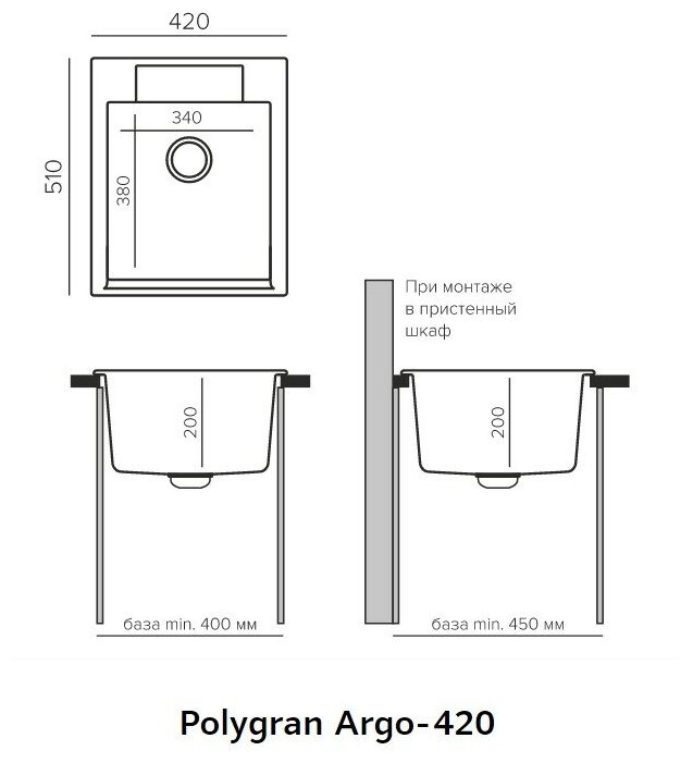 Кухонная мойка Polygran - фото №7