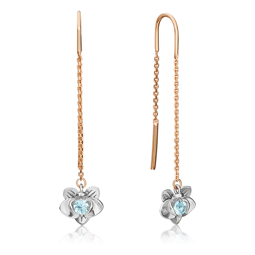 Серьги PLATINA из золота 585 пробы с топазом