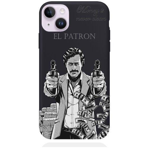 Черный силиконовый чехол MustHaveCase для iPhone 14 Plus El Patron Pablo Escobar/ Пабло Эскобар для Айфон 14 Плюс