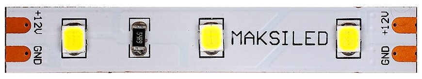 Светодиодная лента Maksbright 12В, 60д/м, 14.4Вт/м, Ip20, 1200лм/м, 3000K, тепл. белый, 5м Mb-r60ss- - фотография № 2