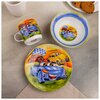 Фото #9 Набор детской посуды Доляна «Гонки», 3 предмета: кружка 230 мл, миска 400 мл, тарелка 18 см