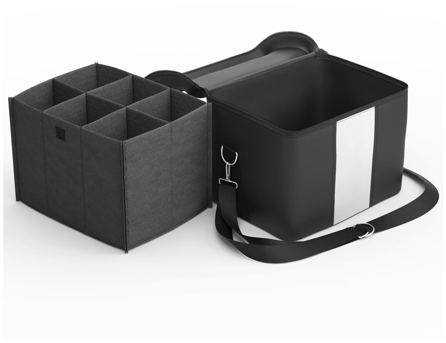 Автомобильная сумка органайзер для Citroen C4 Picasso 2 (Ситроен С4 Пикассо 2) белый-чёрный - фотография № 4