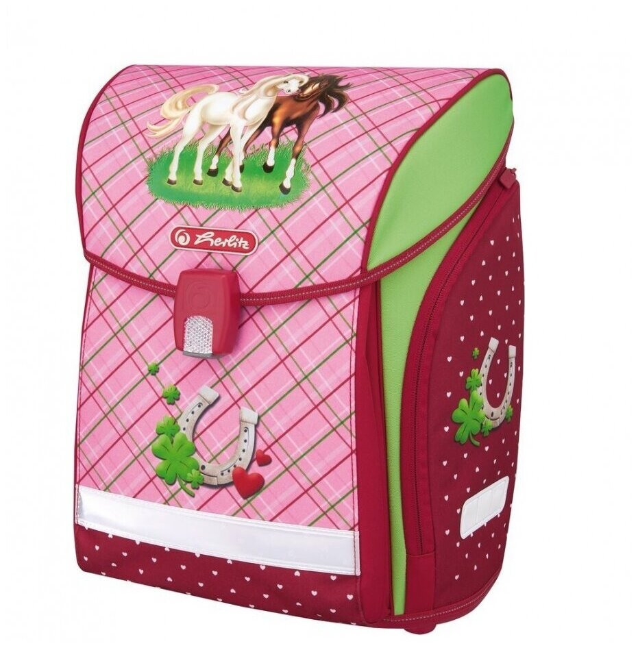 Ранец Herlitz, Midi new Horses розовый/красный/зеленый - фото №7
