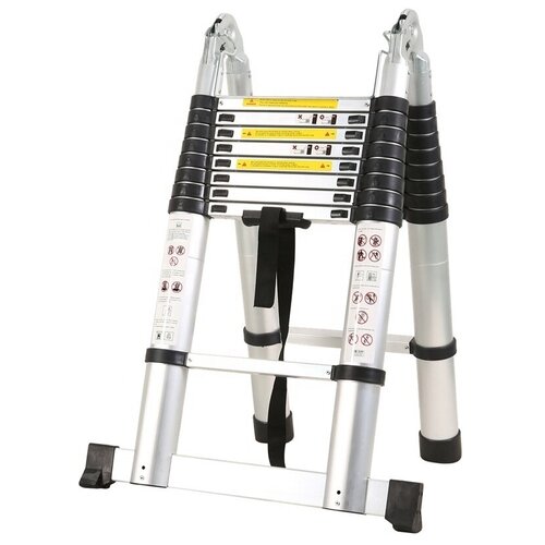 Лестница-стремянка телескопическая WORKY 2,2м/4,4м 7/14 ступеней