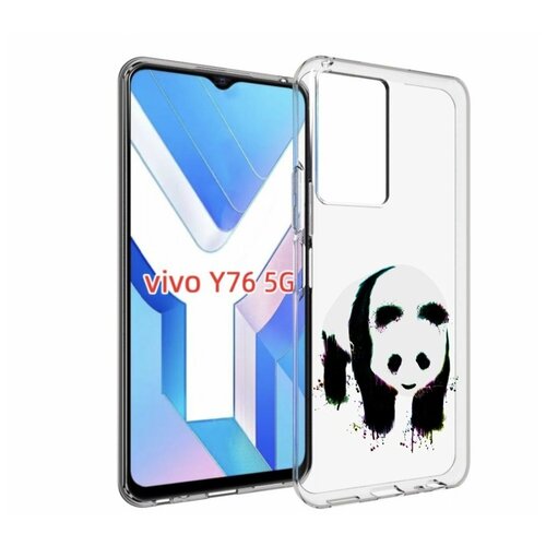 Чехол MyPads панда в акварели для Vivo Y76 5G задняя-панель-накладка-бампер