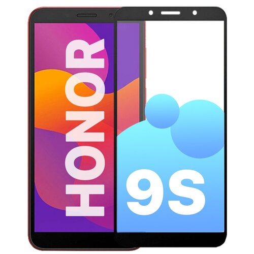 Защитное стекло для смартфона Honor 9S WALKER стекло для хонор с черной рамкой, полноэкранное, черное