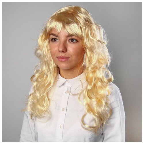 Парик Страна Карнавалия, размер 56, блонд карнавальный парик объём цветные кудри 120 г