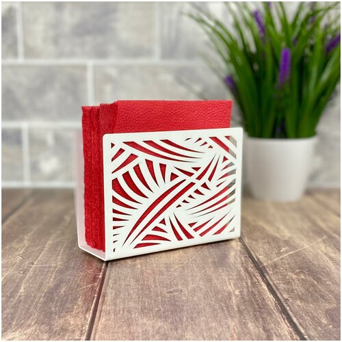 Салфетница кухонная на стол металлическая вертикальная белая 33 удобства 102008б