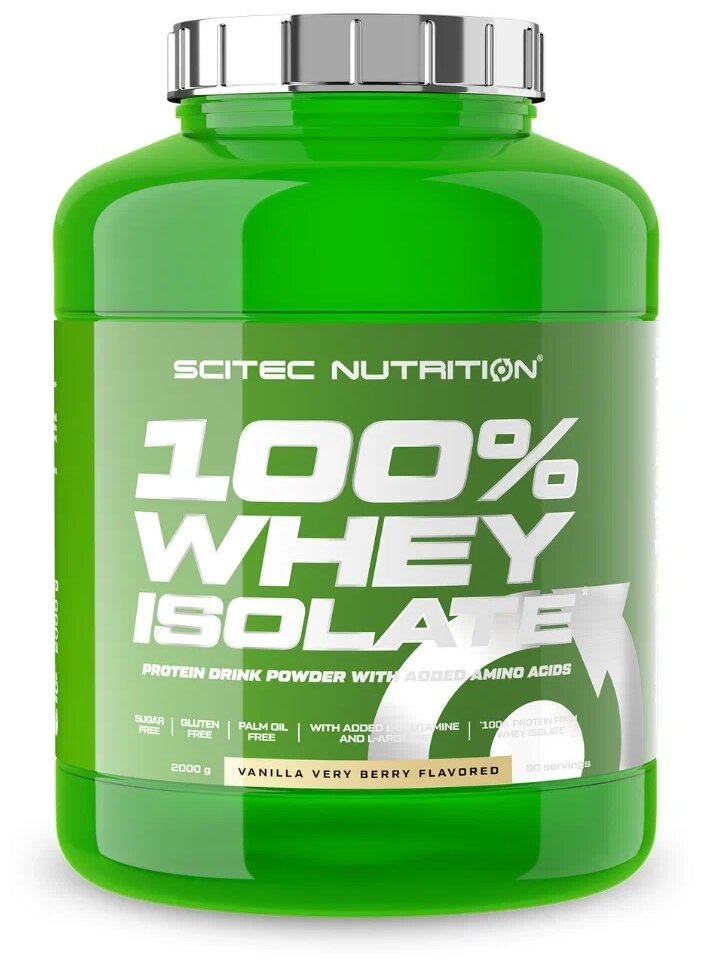 Scitec Nutrition 100% Whey Isolate 2000 гр., ваниль-ягоды