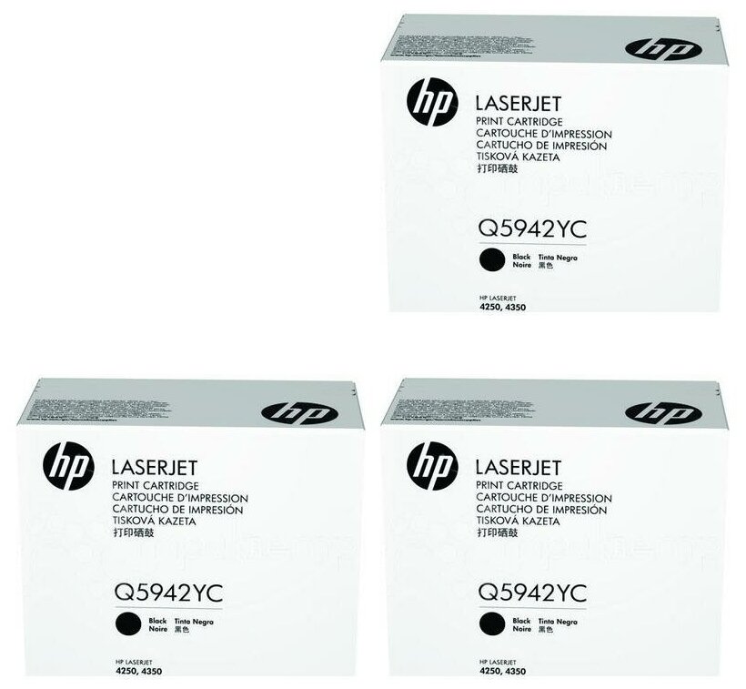 HP Картриджи комплектом HP Q5942YC-3PK 42AC черный 73.5K