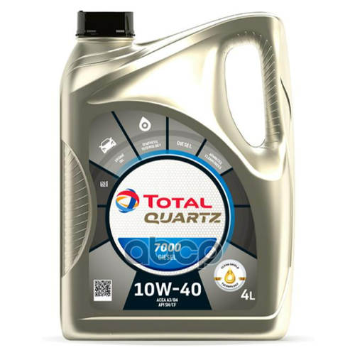 TotalEnergies Масло Моторное 10w40 Total 4л Полусинтетика Quartz Diesel 7000