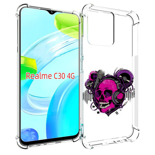 Чехол MyPads череп 1 для Realme C30 4G / Narzo 50i Prime задняя-панель-накладка-бампер