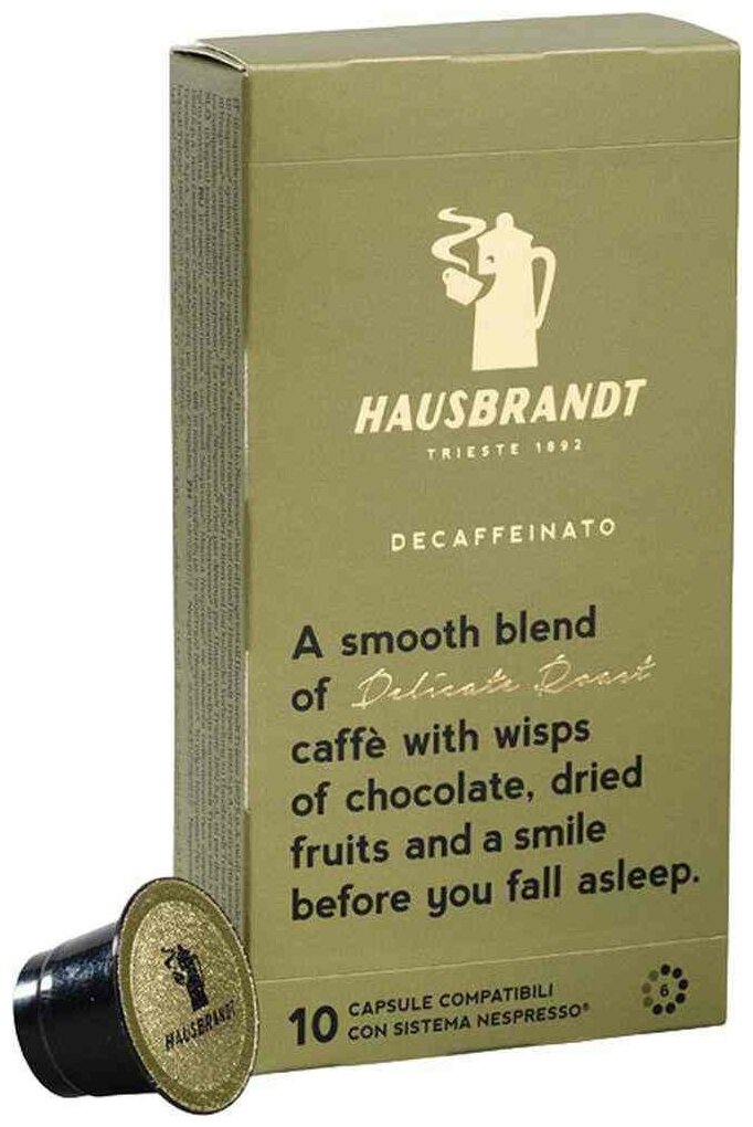 Кофе в капсулах Hausbrandt Decaffeinated, стандарта Nespresso, 10шт - фотография № 1