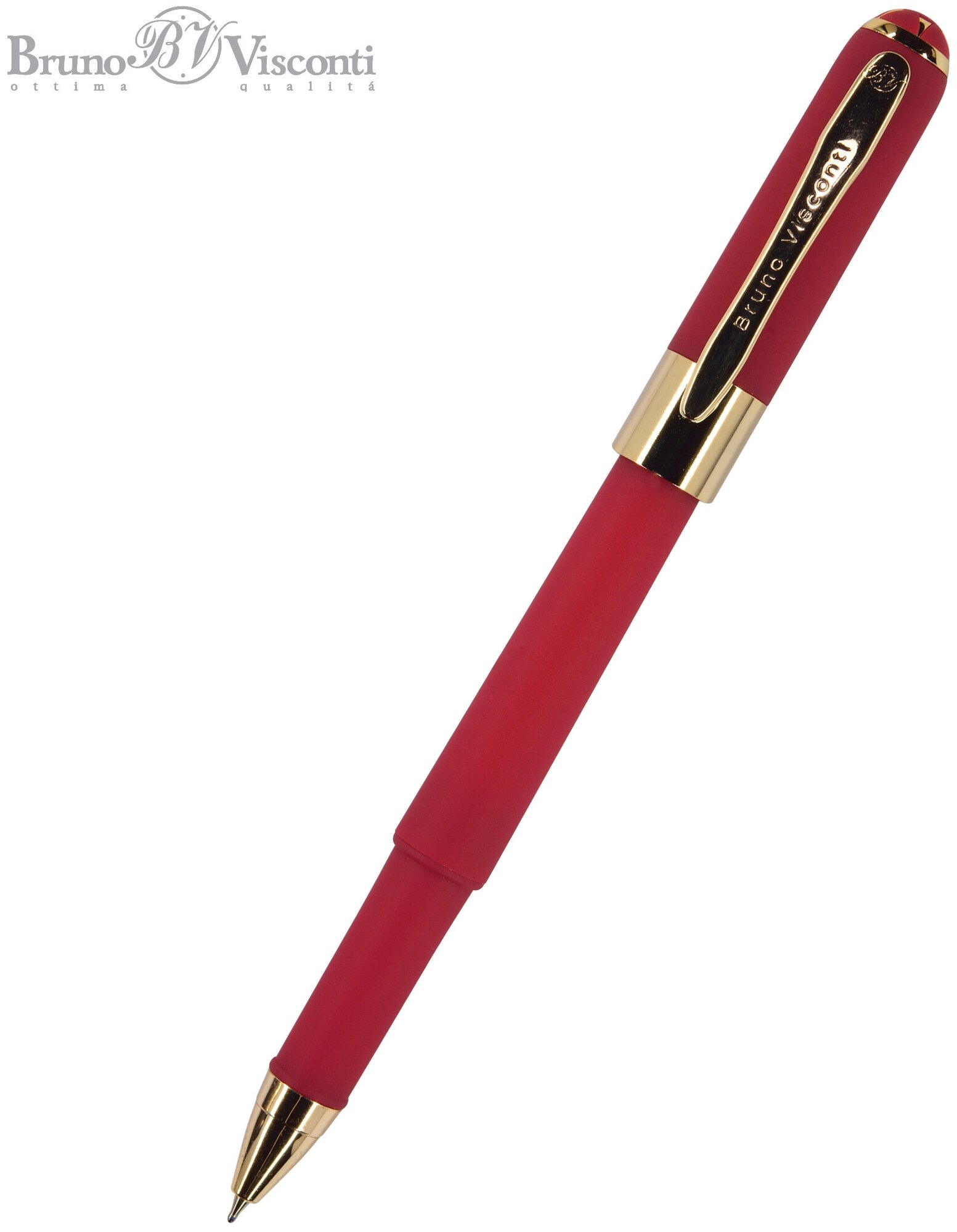 Ручка шариковая BrunoVisconti, 0,5 мм, синяя, Monaco (красный корпус), Арт. 20-0125/04