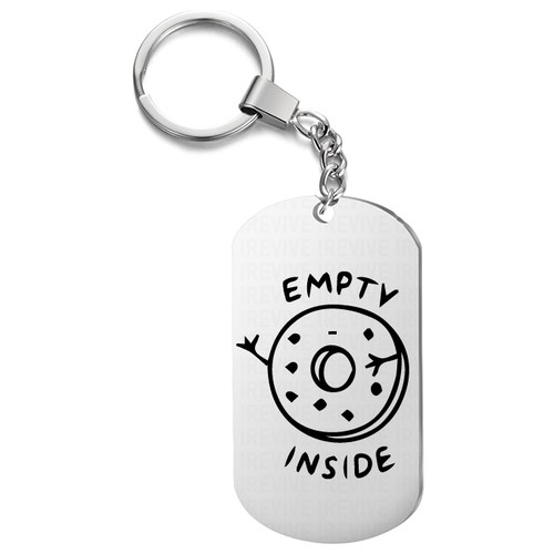 Брелок для ключей «Empty inside» жетон с гравировкой, в подарок любимому человеку, на сумку