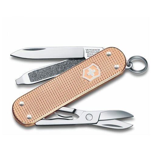 Нож-брелок VICTORINOX Classic SD Alox Colors Fresh Peach, 58 мм, 5 функций, персиковый 0.6221.202G