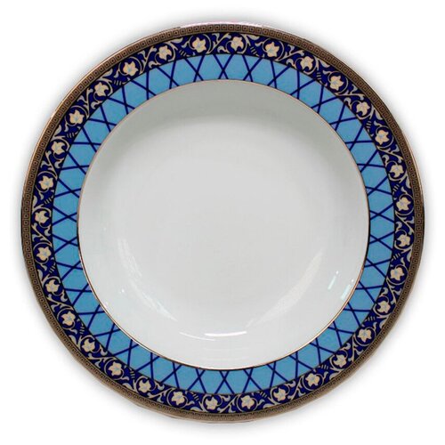 Глубокая тарелка 6 шт 23 см, Каиро, Голубая сетка, Thun1794
