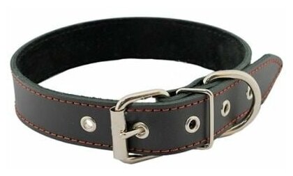 Ошейник для собак кожаный с украшениями, черный HOMEPET 35 мм 49-61 см - фотография № 3