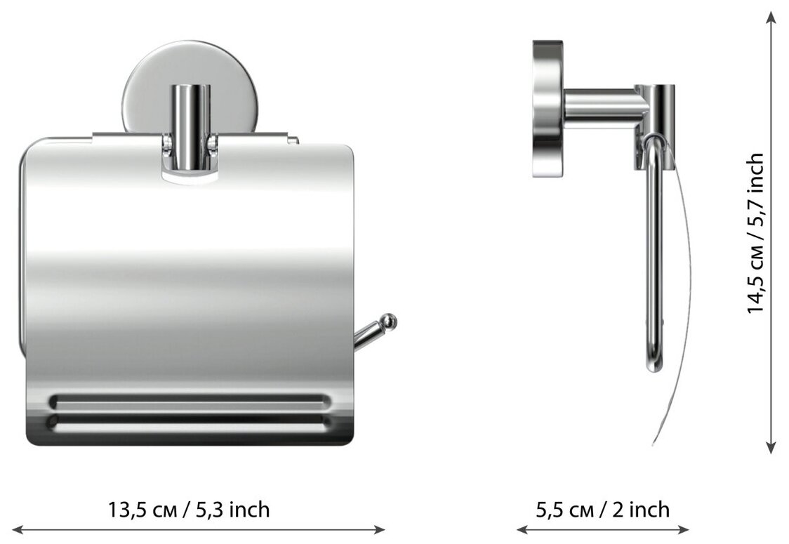 фото Держатель для туалетной бумаги / Бумагодержатель в туалет / Держатель для туалетной бумаги настенный