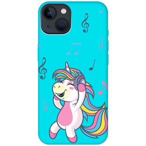 Силиконовый чехол на Apple iPhone 14 Plus / Эпл Айфон 14 Плюс с рисунком Musical Unicorn Soft Touch мятный силиконовый чехол на apple iphone 14 plus эпл айфон 14 плюс с рисунком unicorn dab soft touch розовый