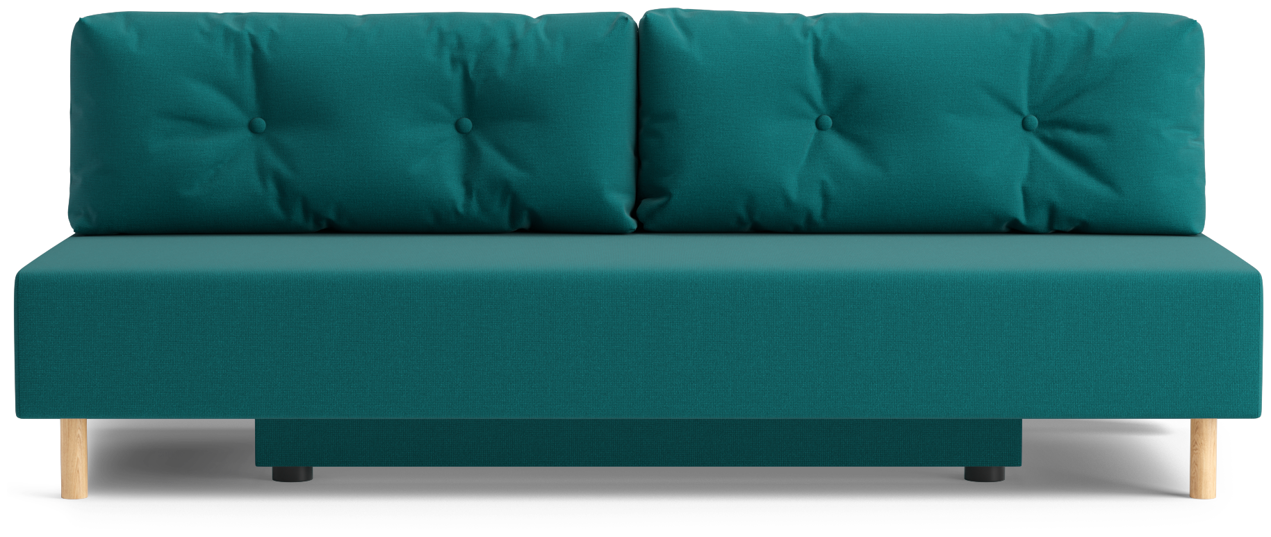 Диван-кровать прямой, раскладной Salotti Эмми, рогожка, ткань totebo dark turquoise, 200х86х84 см - фотография № 2