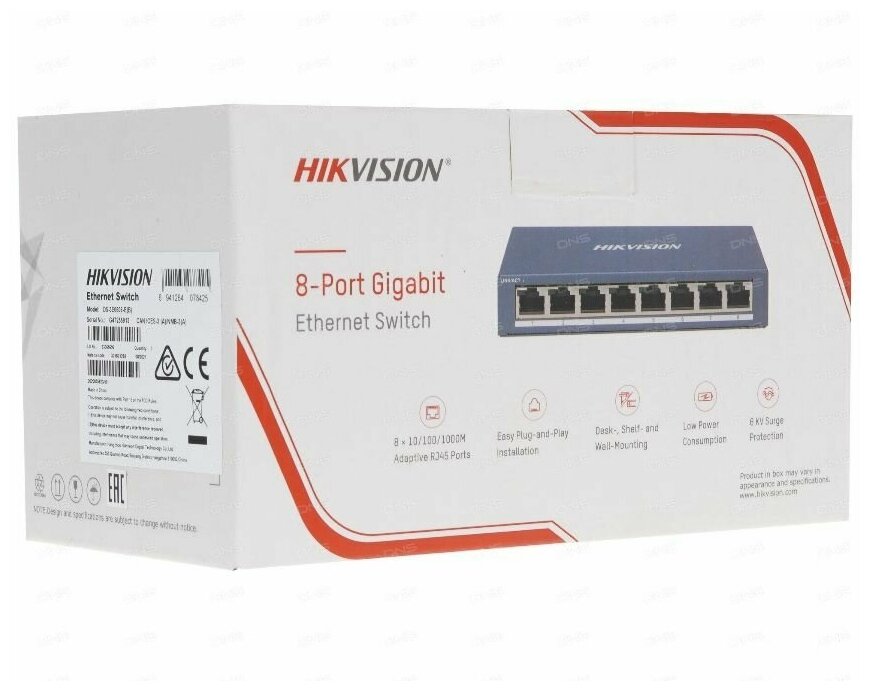 Hikvision DS-3E0510P-E/M Неуправляемый PoE-коммутатор (свитч)