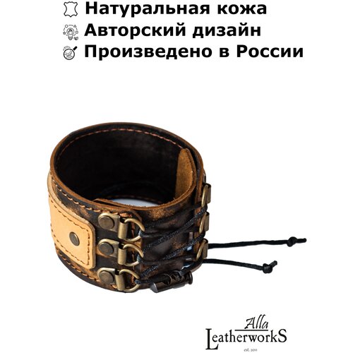 фото Браслет alla leatherworks натуральная кожа/ручная работа/мужской широкий "каракум"