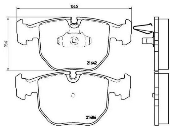 P06021 BREMBO Колодки тормозные дисковые передн. BMW 5 (E39) 09/95-07/03 / BMW 5 Touring (E39) 09/96-05/04 / BMW 7