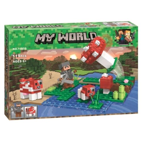 Конструктор/ Мой Мир/ Майнкрафт/ Маленький грибной остров/ 10955/ 119 деталей