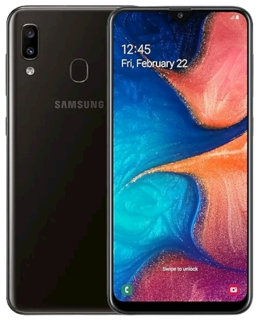 Смартфон Samsung Galaxy A20 3/32 ГБ, 2 SIM, черный