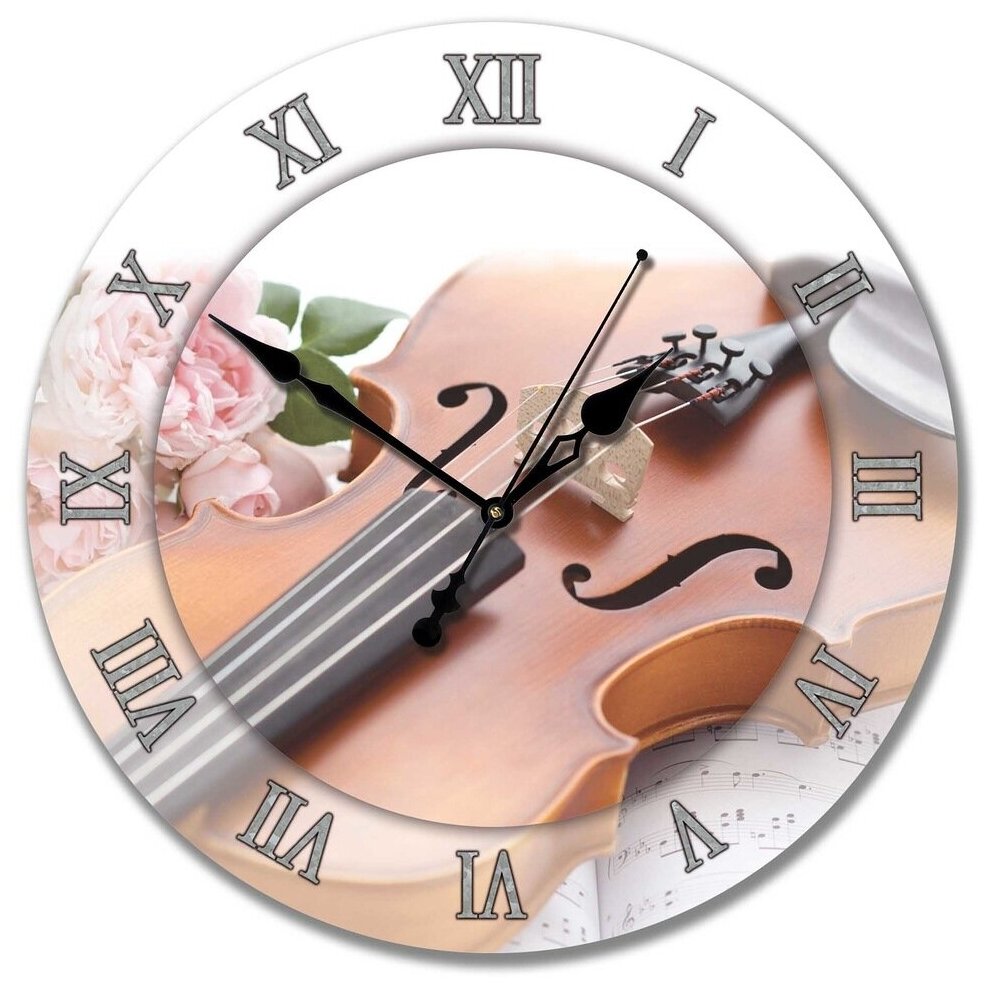 Династия Настенные часы из стекла 01-027 "Скрипка"