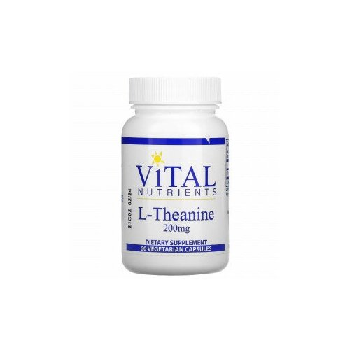 Vital Nutrients, L-теанин, 200 мг, 60 вегетарианских капсул