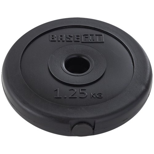 фото Диск пластиковый basefit bb-203 d=26 мм, черный, 1,25 кг, 4 шт