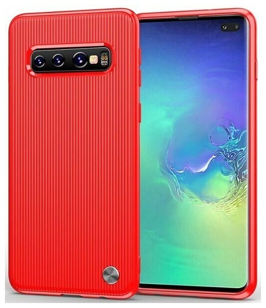 фото Чехол для Samsung Galaxy S10 Plus цвет Red (красный), серия Bevel от Caseport