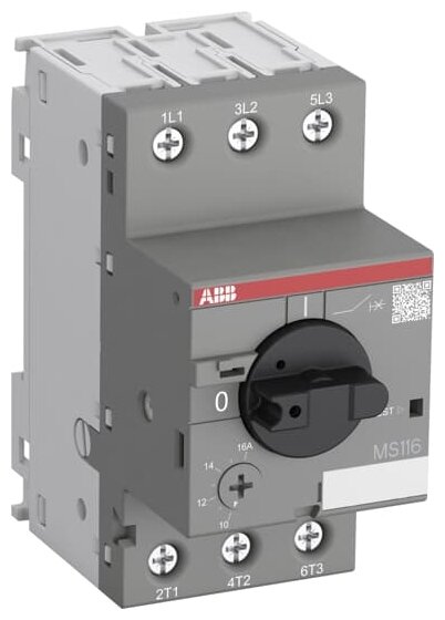 Авт. выключатель с рег. тепловой защитой 8-12А MS116-12 ABB 1SAM250000R1012