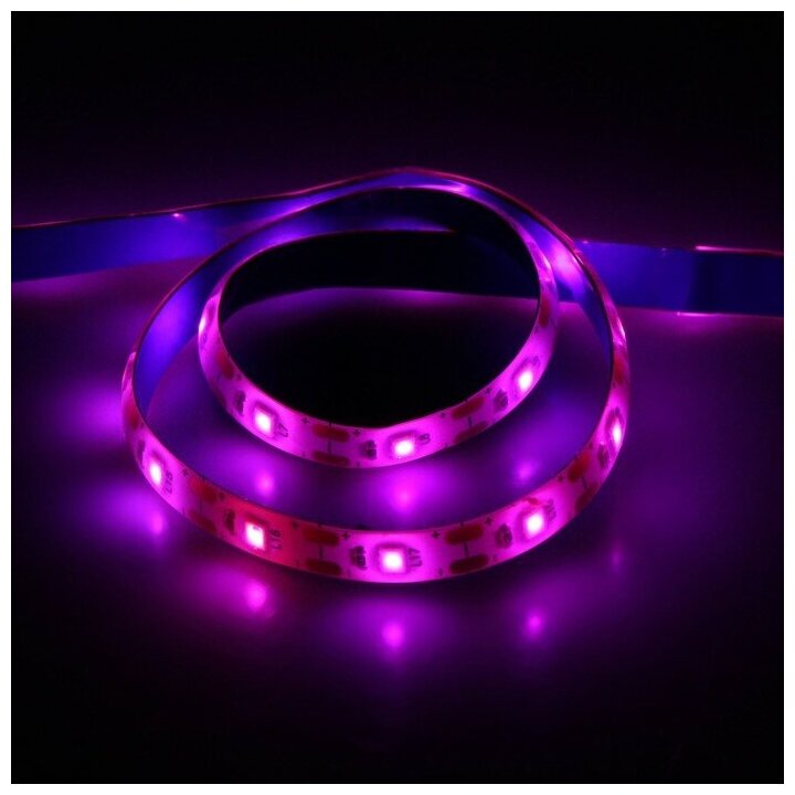 Фитолента светодиодная Luazon, 5 В, SMD5050, 0.5 м, IP65, 3.5 Вт, 60LED/м, USB, мультиспектр - фотография № 1