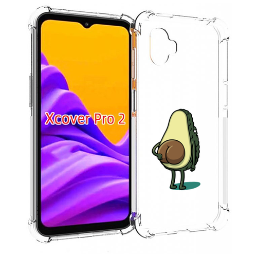 Чехол MyPads смешной авокадо сзади для Samsung Galaxy Xcover Pro 2 задняя-панель-накладка-бампер