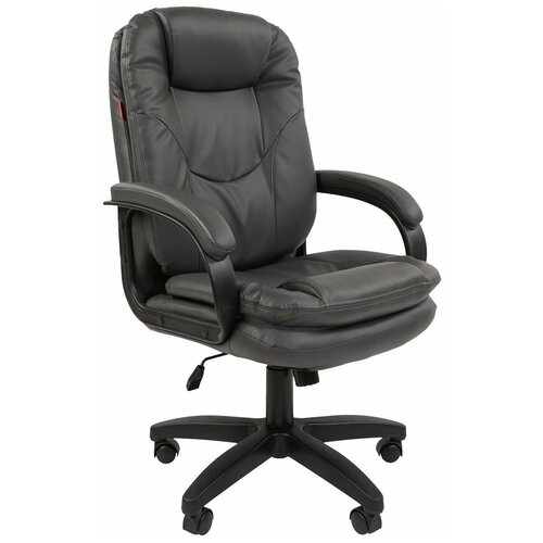 Кресло Chairman 668LT черный пластик, экопремиум серый N