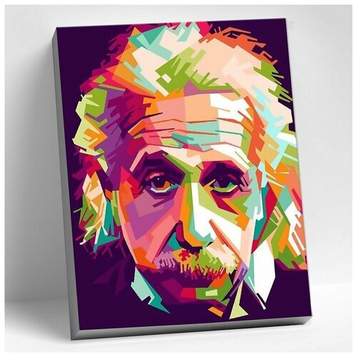 Картина по номерам на холсте с подрамником Molly Альберт Эйнштейн, Раскраска 40x50 см, Знаменитости Мужчины Люди