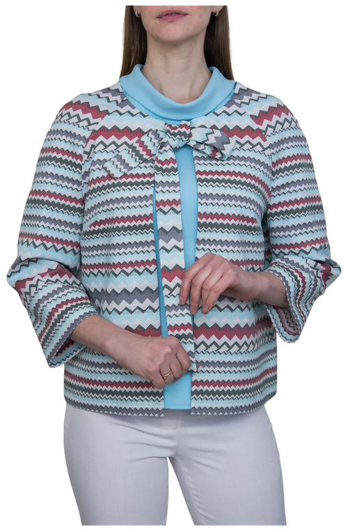 Пиджак Galar, укороченный, силуэт прямой, размер 46, голубой