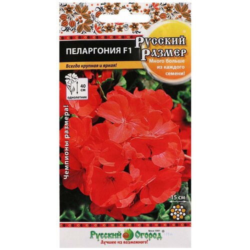 Семена Русский Огород Русский Размер Пеларгония F1, 5 шт. цветы пеларгония русский огород русский размер f1 7 шт