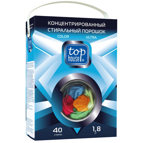 TOP HOUSE Концентрированный cтиральный порошок Color Ultra, 1,8 кг. (Испания)