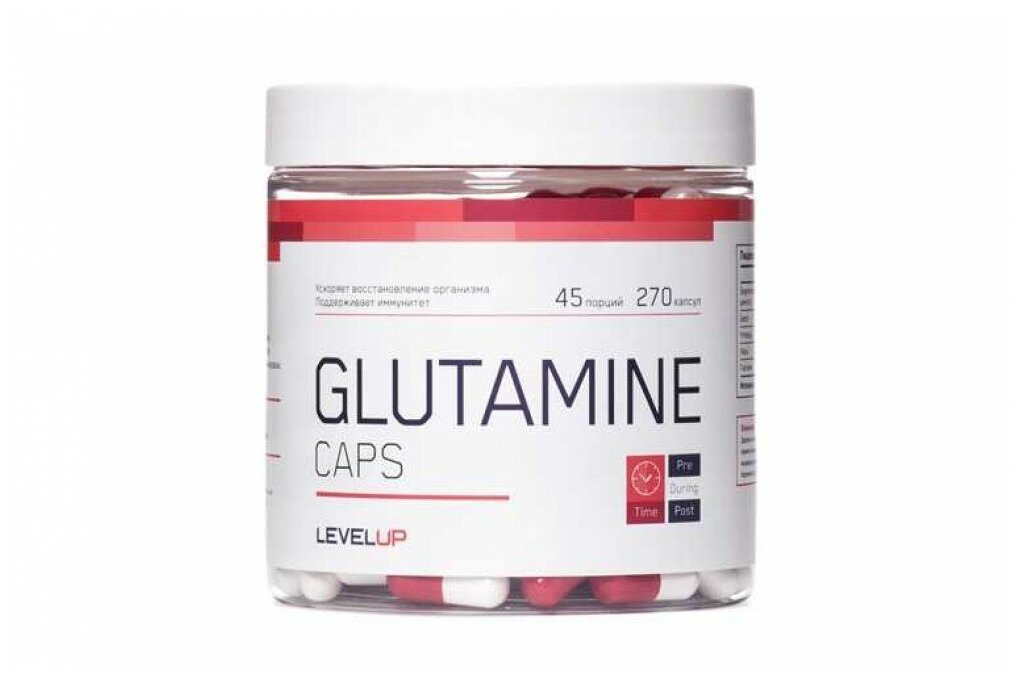 Глютамин, LevelUp, Glutamine, 270 капсул