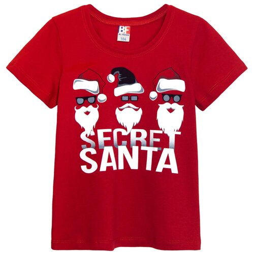 фото Футболка детская, цвет красный/санта, рост 98 см be friends