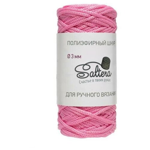 Пряжа Saltera Шнур полиэфирный 100 метров, цвет: Розовый (114), диаметр 3мм, без сердечника