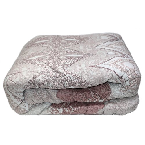 Одеяло ватное Бивик 200х220 см, Евростандарт, бязь, цвет: орнамент классический бежевый