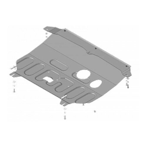 Защита картера и КПП Motodor для Киа Соул 2014-2019, сталь 2мм, арт:MO.71033