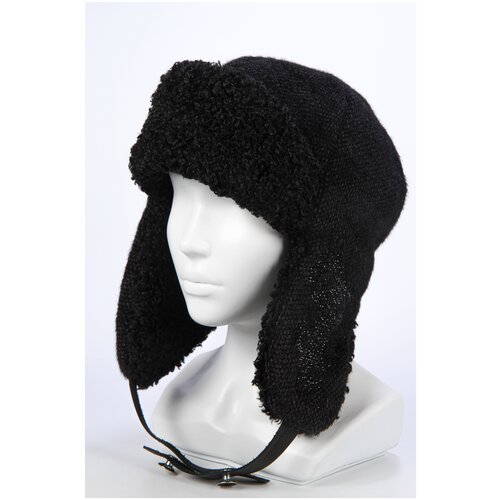 Шапка ушанка Mike Ambaroff Ангора Шеврон цвет Чёрный размер UNI