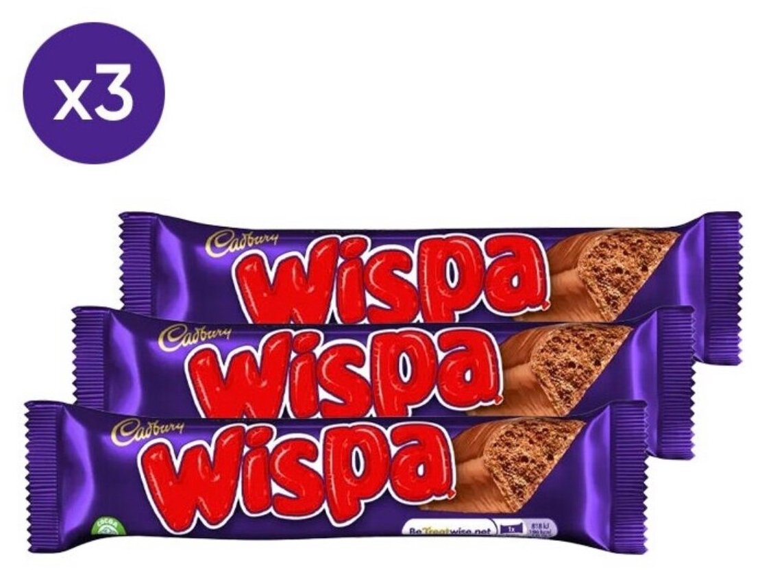 Пористый воздушный шоколадный батончик Cadbury Wispa (Великобритания), 36 г (3 шт) - фотография № 7