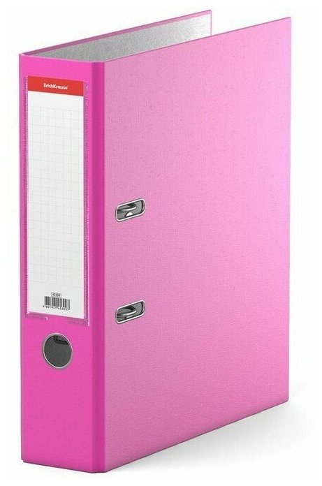 Папка регистратор с арочным механизмом ErichKrause, Neon, А4, 70 мм, розовый